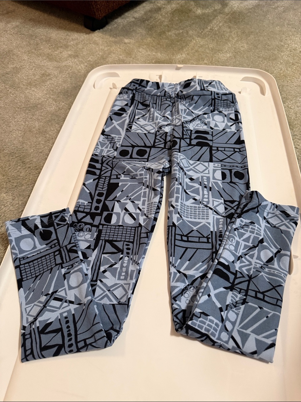 LuLaRoe Kids Geometric Leggings - Gray & Black
